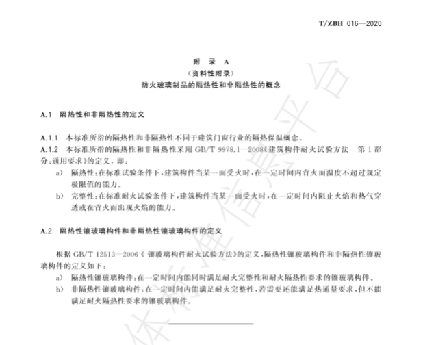 耐火型建筑门窗用防火玻璃制品标准